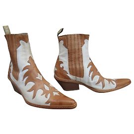 botas vaqueras Sartore p 39,5 Blanco Marrón claro