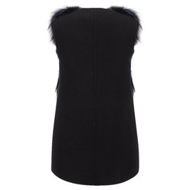 Fendi-patchwork fox fur and cashmere vest coat-Multiple colors