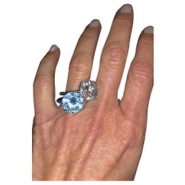 Bottega Veneta Anelli Argento Bianco Blu chiaro