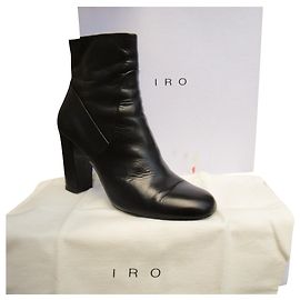 Iro AF343 leather ankle boots black 40 Black