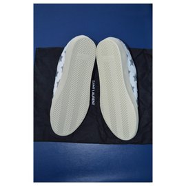 Saint Laurent-sneakers signature california bianche in pelle e pelle metallizzata argentata-Silvery,White
