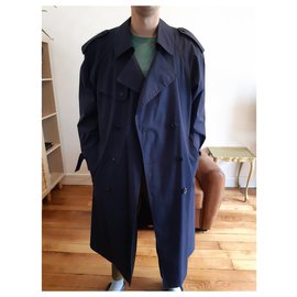 Autre Marque-Vintage tren coat-Navy blue
