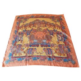 Autre Marque Bufanda de seda naranja 86x86 Naranja