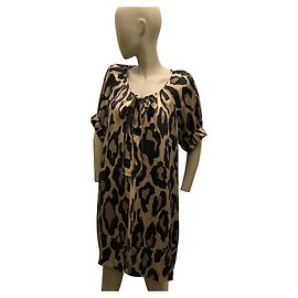 Sonia Rykiel Vestido de seda Estampado de leopardo