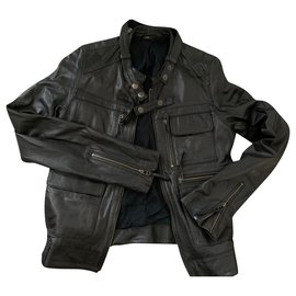 Maje Black Lambskin Leather Jacket Black