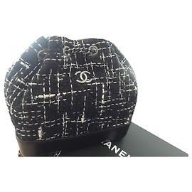 Zaino Gabrielle Chanel in pelle e tweed! Nero