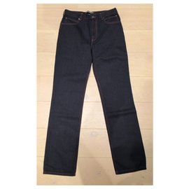Calvin Klein-Calvin Klein indigo denim trousers with red stitching-Blue