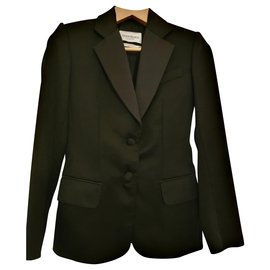 Yves Saint Laurent Veste Smoking en Laine YSL Rive Gauche Noir
