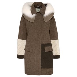 Fendi-Coats, Outerwear-Beige