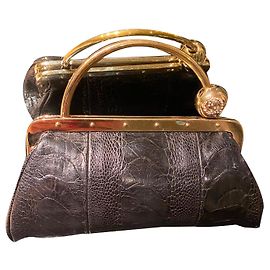 Gucci Clutch aus Alligatorleder Schwarz