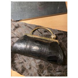 Gucci-Gucci clutch in alligator leather-Black