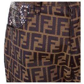 Fendi-Pants, leggings-Brown