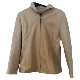 Autre Marque Leather jacket beige Beige