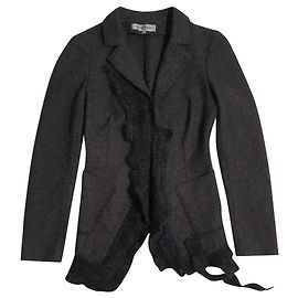 Sportmax Blazer Dark Grey Wool Mohair Dark grey