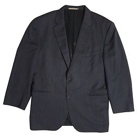 Burberry Striped Wool Blazer Black Blue Black Blue Dark blue