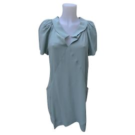 Balenciaga Kleid aus grüner Seide Grün