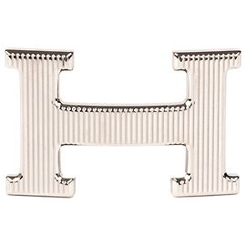 Hermès Gürtelschnalle "Grille" aus silberfarbenem Metall, in bester Verfassung! Silber
