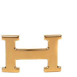 Hermès-Boucle de ceinture Hermès Constance en métal plaqué or brillant-Doré