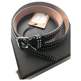 Alaïa Studded Leather Black Belt Black Silvery