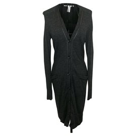 Diane Von Furstenberg Jaye Wollstrickjacke dunkelgrau Anthrazitgrau