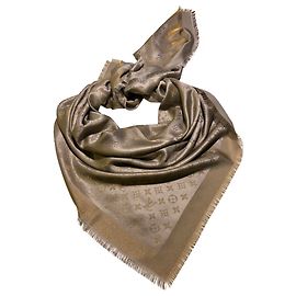 Louis Vuitton monogram shine greige shawl Gris
