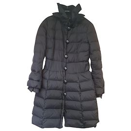Emporio Armani Lange Pufferjacke Schwarz