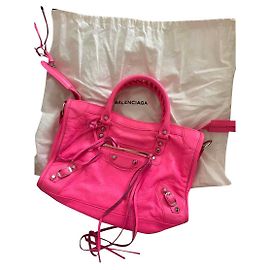 Autre Marque Bolsa Balenciaga City Rose Fluo em pele de cordeiro Rosa