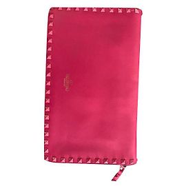 Clutch Valentino Garavani Rockstud Rosa de Couro Rosa