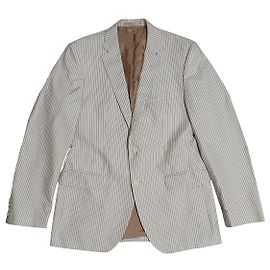 Blazer Hugo Boss de algodão listrado Multicor