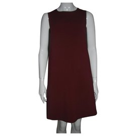Tara Jarmon-Burgundy dress with exposed zip-Dark red