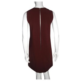 Tara Jarmon-Burgundy dress with exposed zip-Dark red