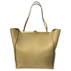 Céline-Céline CABAS Bolso tote de cuero beige-Beige