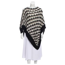 Poncho en maille Missoni noir blanc et gris Noir Blanc Gris
