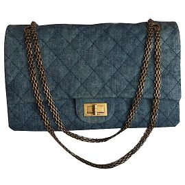 Chanel Géant 2.55 Sac à rabat Dbl Denim Bleu