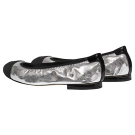 Chanel-ballet flats ballerine chanel new collection 2020-Black,Silvery