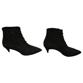 Saint Laurent-Kid scamosciato boots-Black