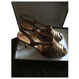 Autre Marque Sandali Alexa Wagner in pelle di pitone bronzo 39 Bronzo