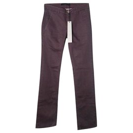 Victoria Beckham-Jeans de tubo de estufa-Castaño,Burdeos