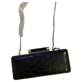 Diane Von Furstenberg DvF Tonda large clutch Black Silvery Grey
