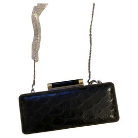 Diane Von Furstenberg-Grande pochette DvF Tonda-Noir,Argenté,Gris