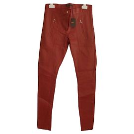 Maje Admiral leather leggings red Red