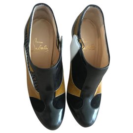 Christian Louboutin-Ankle Boots-Black,White,Mustard