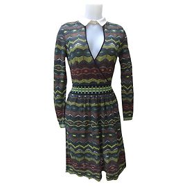 Robe M Missoni Verte en Laine Taille 36 Multicolore Vert