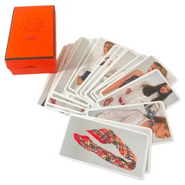 Hermès-Lot de 22 cartes à nouer-Multicolore