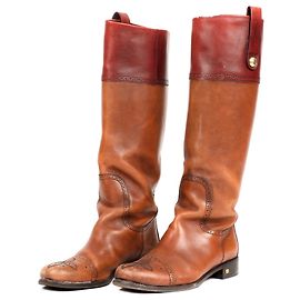 Botas Louis Vuitton em camelo bicolor e couro de bezerro cor de vinho Marrom Bordeaux