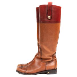 Héritage leather riding boots Louis Vuitton Brown size 40.5 EU in