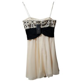 Bcbg Max Azria Silk Strapless Dress Eggshell Eggshell
