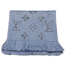 Louis Vuitton-Louis Vuitton Logomania glänzen Schals-Blau