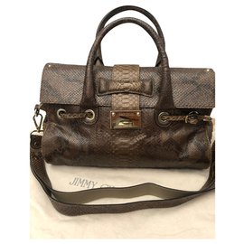 Jimmy Choo Rosalie Python Handtasche Beige Beige
