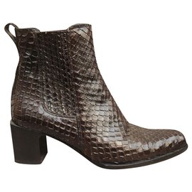 Bally p boots 37,5 in anaconda Dark brown